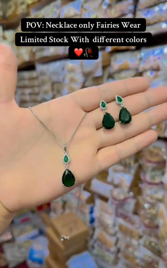 American Zircon Stone Necklace Set